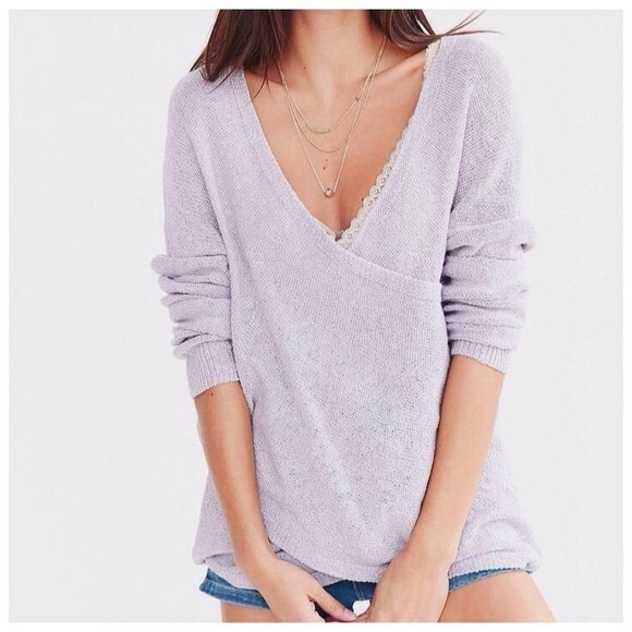 Urban Outfitters Sweaters - Urban Outfitters Kimchi Blue Purple Wrap Front Sweater